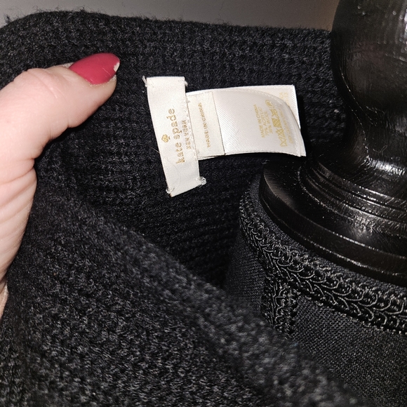 Kate Spade women's black knit bow coquette Y2K 90s femine kneck warmer - Picture 2 of 2